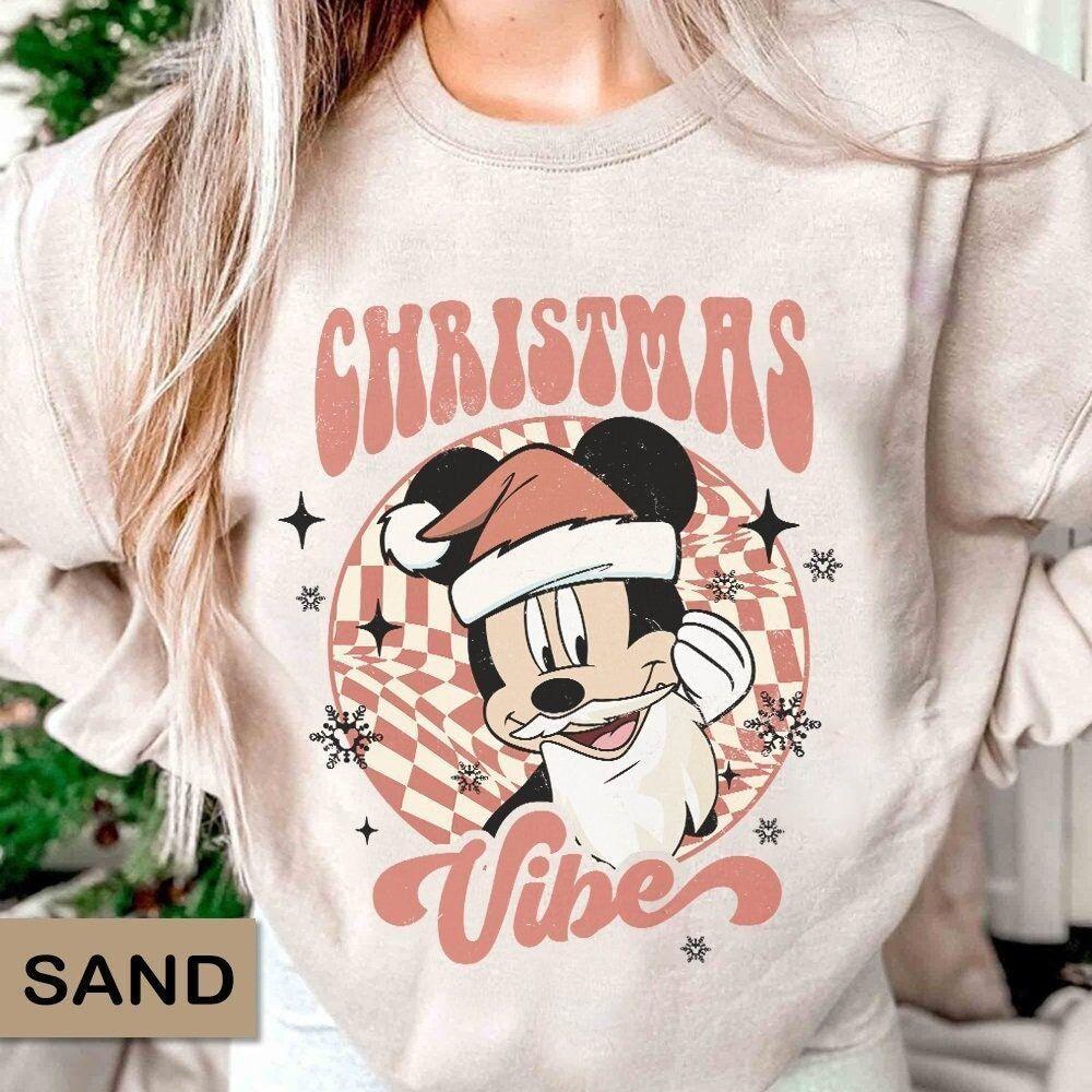 Retro Mickey Santa Merry Christmas Vuitino Shirt